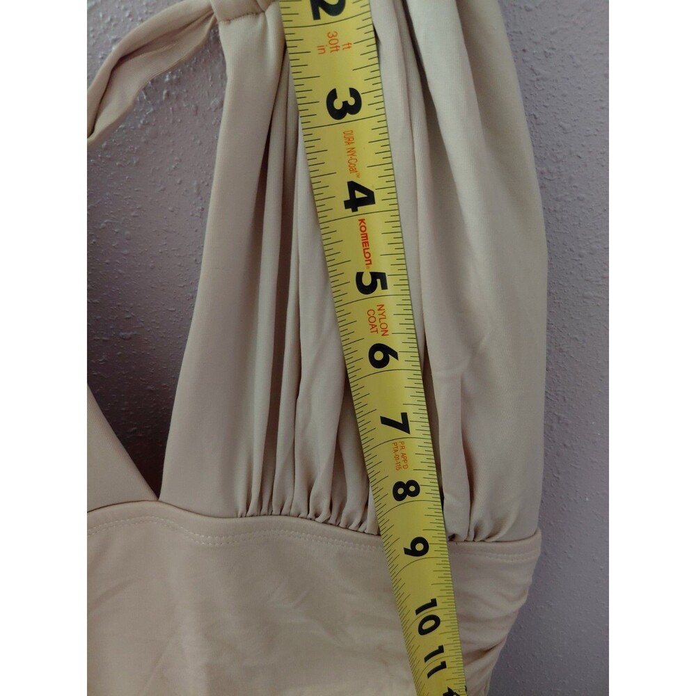 Kenneth Cole Tummy Toner One Piece Nude Swimsuit Sz L New With Tags Halter Top - Picture 9 of 13